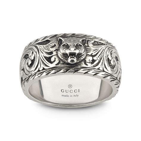 gucci feline head ring|gucci men's feline ring.